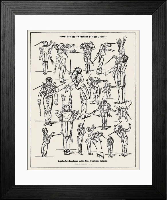 Framed Print : MAHLER, Gustav (1860-1911). Caricature of Mahler conducting a symphony. AISA / Everett Collection**US SALES ONLY** Framed Print : MAHLER, Gustav (1860-1911). Caricature of Mahler conducting a symphony. AISA / Everett Collection**US SALES ONLY**