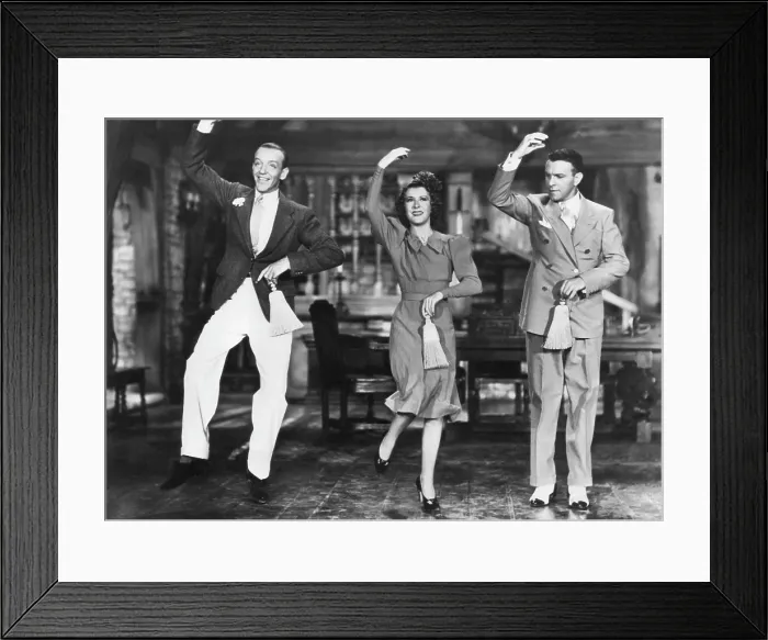 Framed Print : A DAMSEL IN DISTRESS, from left, Fred Astaire, Gracie Allen, George Burns, 1937