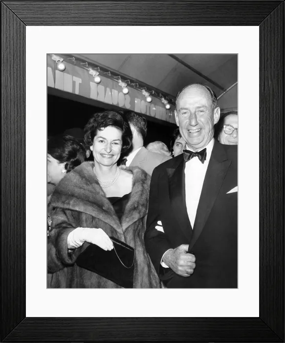 Framed Print : Lady Bird Johnson arrives for gala benefit production of Arthur Miller's new play, After the Fall. She was escorted by Adlai Stevenson Framed Print : Lady Bird Johnson arrives for gala benefit production of Arthur Miller's new play, After the Fall. She was escorted by Adlai Stevenson