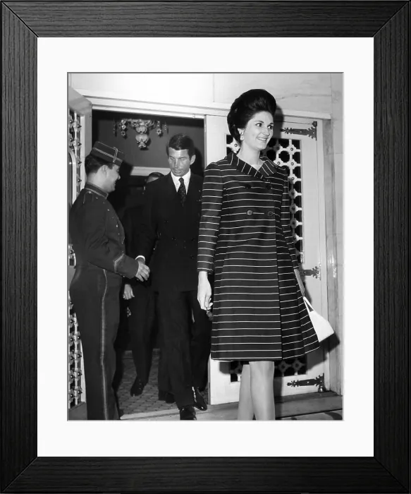 Framed Print : Lynda Bird Johnson precedes her escort, actor George Hamilton, as they leave a New York nightspot. June 23, 1967. (CSU_ALPHA_728) CSU Archives / Everett Collection