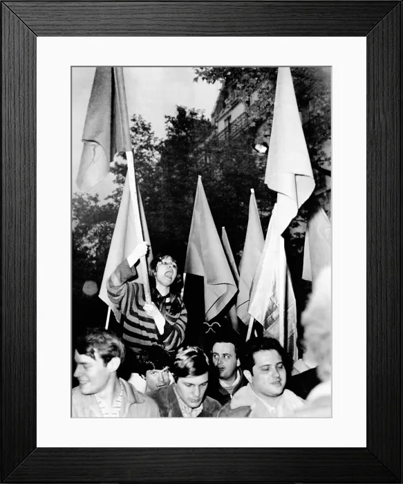 Framed Print : Students protest a government order banning Daniel Cohn-Bendit from France