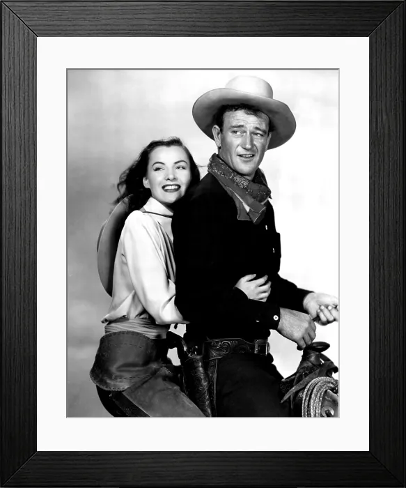 Framed Print : TALL IN THE SADDLE, Ella Raines, John Wayne, 1944