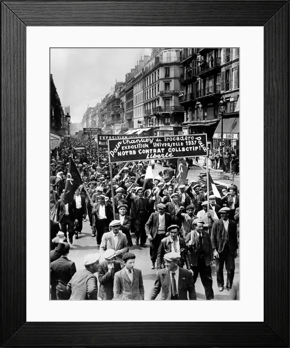 Framed Print : Thousands of workmen of Paris parade with red flags, hammer and sickle emblems, mingled with the French Tricolor. June 15, 1936. (CSU_ALPHA_1542) CSU Archives / Everett Collection Framed Print : Thousands of workmen of Paris parade with red flags, hammer and sickle emblems, mingled with the French Tricolor. June 15, 1936. (CSU_ALPHA_1542) CSU Archives / Everett Collection