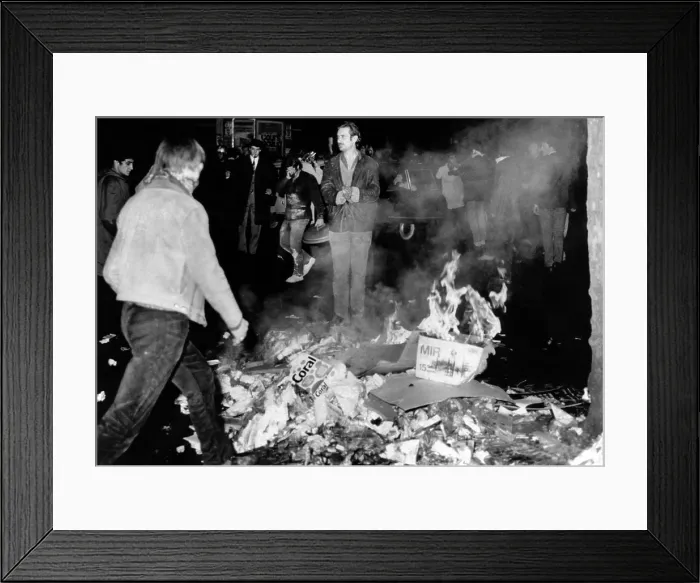 Framed Print : Students burn garbage in the Latin Quarter of Paris as new violence erupted early May 23, 1968. (CSU_ALPHA_1546) CSU Archives / Everett Collection