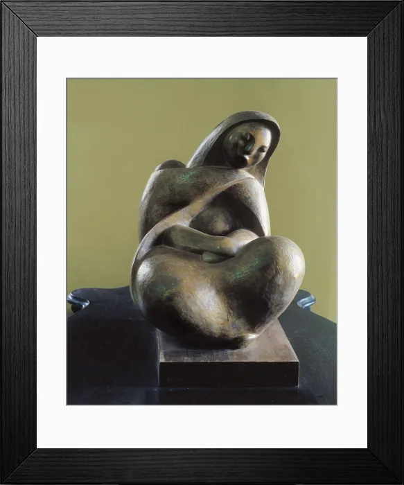 Framed Print : NUEZ DEL PRADO, Marina (1910-1995). Indian Madonna. Sculpture on bronze. BOLIVIA. Potos. House of Coins Museum. AISA / Everett Collection - Image has fine art copyright