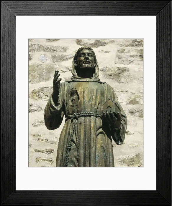 Framed Print : FRANCIS OF ASSISI, Saint (1182-1226). Sculpture on bronze. SPAIN. EXTREMADURA. CACERES. Guadalupe. Royal Monastery of Our Lady of Guadalupe Framed Print : FRANCIS OF ASSISI, Saint (1182-1226). Sculpture on bronze. SPAIN. EXTREMADURA. CACERES. Guadalupe. Royal Monastery of Our Lady of Guadalupe