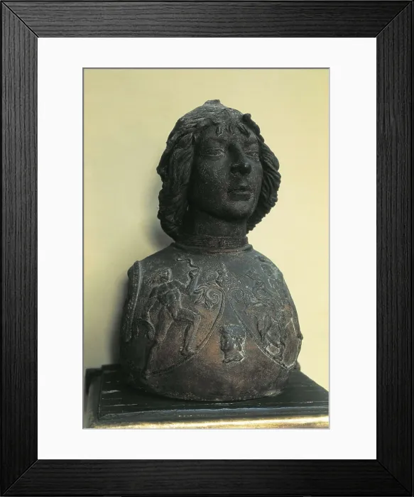 Framed Print : POLLAIOLO, Antonio Benci, called Antonio del (1431-1498). Young Warrior. 2nd half 15th c. Renaissance art. Quattrocento. Sculpture on bronze. ITALY. Florence