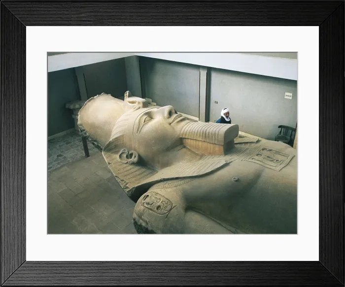 Framed Print : Colossal Statue of Ramses II. 13th c. BC. Egyptian art. New Kingdom. Sculpture. Proc: EGYPT. Mit Rahina. Memphis. AISA / Everett Collection**US SALES ONLY**