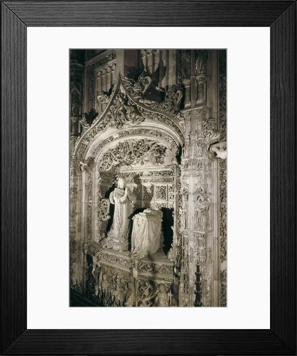 Framed Print : SILO, Gil de (1486-1501). Sepulchre of Prince Alfonso. 1489-1493. SPAIN. Burgos. Carthusian monastery of Santa Mara de Miraflores. Alabaster. Gothic art. Sculpture