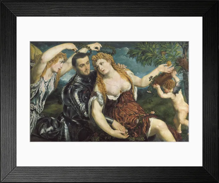 Framed Print : BORDONE, Paris (1500-1571). Venus and Mars, Victory and Cupid. ca. 1560. Renaissance art. Cinquecento. Oil on canvas. AUSTRIA. Vienna Framed Print : BORDONE, Paris (1500-1571). Venus and Mars, Victory and Cupid. ca. 1560. Renaissance art. Cinquecento. Oil on canvas. AUSTRIA. Vienna