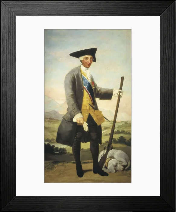 Framed Print : GOYA Y LUCIENTES, Francisco de (1746-1828). King Chalres III as a Huntsman. 1787. Oil on canvas. SPAIN. Madrid. Prado Museum. AISA / Everett Collection**US SALES ONLY** Framed Print : GOYA Y LUCIENTES, Francisco de (1746-1828). King Chalres III as a Huntsman. 1787. Oil on canvas. SPAIN. Madrid. Prado Museum. AISA / Everett Collection**US SALES ONLY**