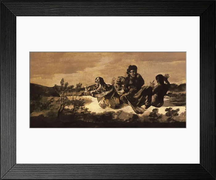 Framed Print : GOYA Y LUCIENTES, Francisco de (1746-1828). Atropos (The Fates). 1819 - 1823. Mural painting mounted on canvas
