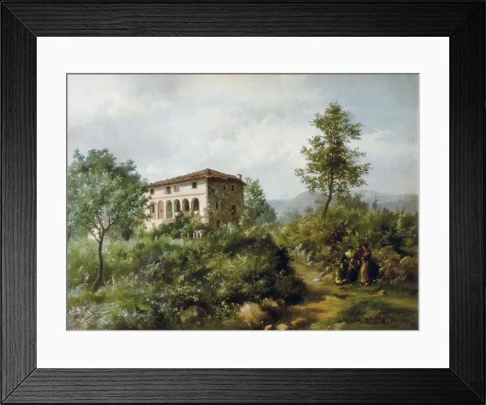 Framed Print : PONS I MARTI, Jaume (1855-1931). Font Moixina. end 19th-beg. 20th c. Oil on canvas. SPAIN. Olot. Garrotxa Regional Museum. AISA / Everett Collection**US SALES ONLY**