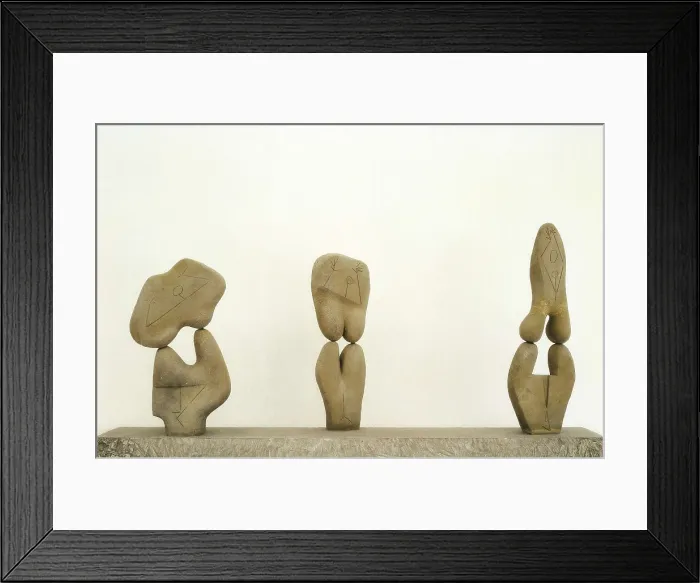 Framed Print : FERRANT VAZQUEZ, Angel (1889-1961). Three Women. 1948. Abstract art. Sculpture on rock. SPAIN. Madrid. Reina Sofia Art Centre National Museum