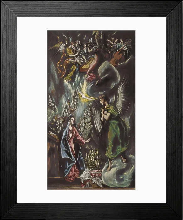 Framed Print : Greco, Domnikos Theotokpoulos, called El (1541-1614). The Annunciation. 1597. Mannerism art. Oil on canvas. SPAIN. Bilbao. Bilbao Fine Arts Museum