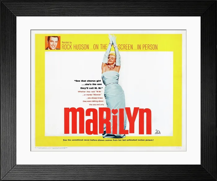 Framed Print : MARILYN, US lobbycard, Rock Hudson (top), Marilyn Monroe, 1963, TM & Copyright 20th Century Fox Film Corp. / courtesy Everett Collection