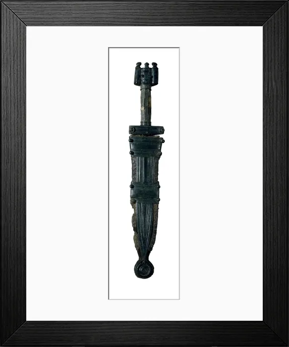 Framed Print : Dagger of the Second Iron Age (6th-3rd. BC). Weapon found at the tomb n. 11. Iron Age. Decorative Arts. SPAIN. Burgos. Burgos Museum. Proc: SPAIN. CASTILE AND LEON Framed Print : Dagger of the Second Iron Age (6th-3rd. BC). Weapon found at the tomb n. 11. Iron Age. Decorative Arts. SPAIN. Burgos. Burgos Museum. Proc: SPAIN. CASTILE AND LEON