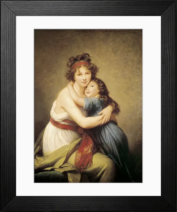 Framed Print : Vigee-Lebrun, Elisabeth (1755-1842). Self-portrait with her daughter. 1786. Rococo art. Oil on canvas. FRANCE. Paris. Louvre Museum. AISA / Everett Collection**US SALES ONLY**