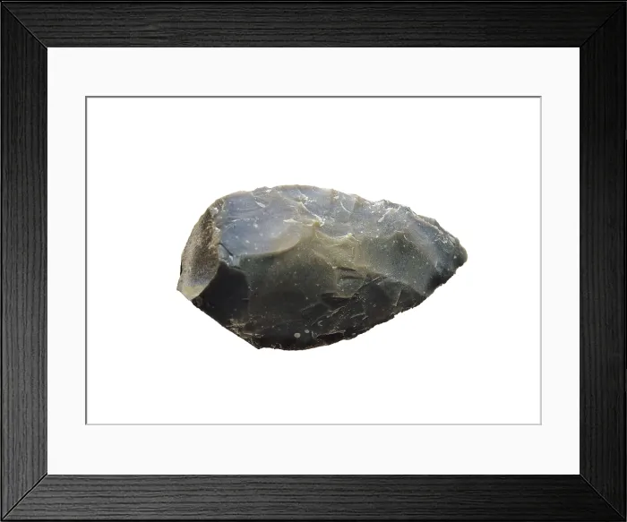 Framed Print : Silex bifacial hand-ax. Upper Paleolithic. SPAIN. Barcelona. Archaeology Museum of Catalonia. AISA / Everett Collection**US SALES ONLY**