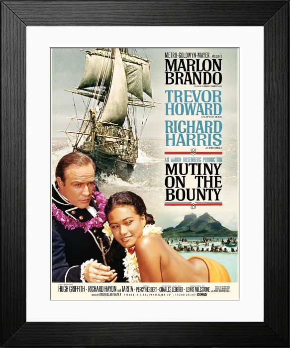 Framed Print : MUTINY ON THE BOUNTY, from left: Marlon Brando, Tarita, 1962 Framed Print : MUTINY ON THE BOUNTY, from left: Marlon Brando, Tarita, 1962