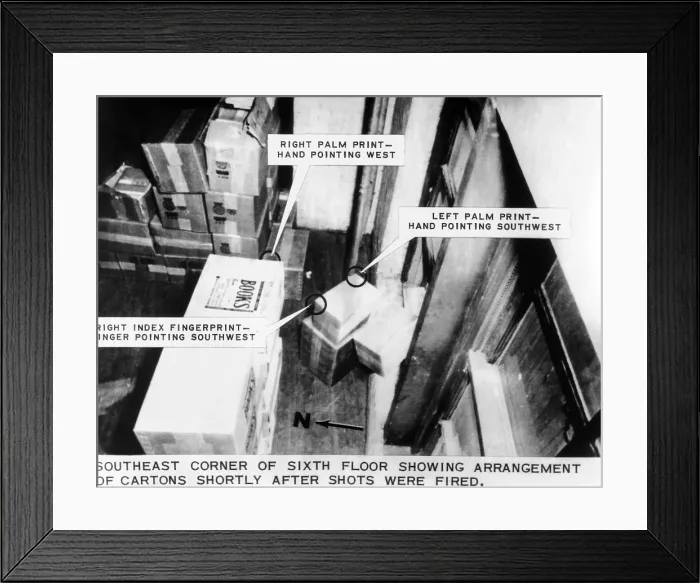 Framed Print : Warren Commission Exhibit. Lee Harvey Oswald's Sniper's nest