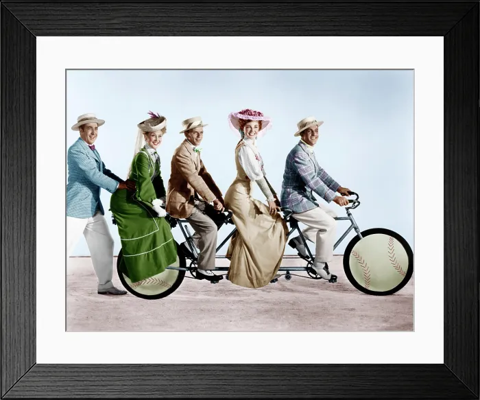 Framed Print : TAKE ME OUT TO THE BALL GAME, from left: Jules Munshin, Betty Garrett, Frank Sinatra, Esther Williams, Gene Kelly, 1949