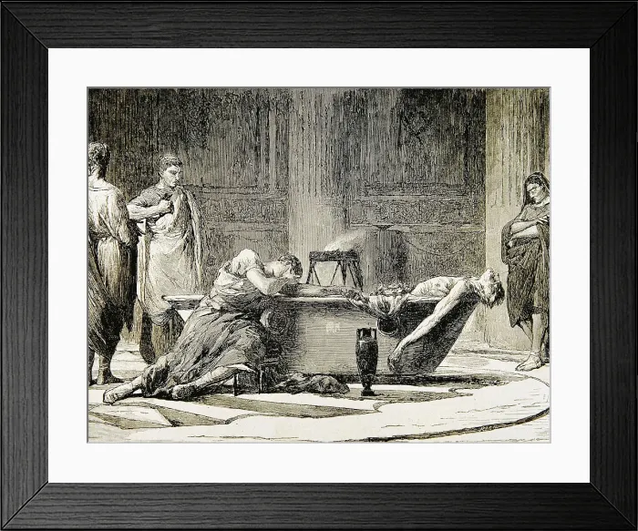 Framed Print : SENECA, Lucius Annaeus (4 BC-65). Suicide of Seneca. After a painting by Manuel Domnguez. Etching. AISA / Everett Collection**US SALES ONLY** Framed Print : SENECA, Lucius Annaeus (4 BC-65). Suicide of Seneca. After a painting by Manuel Domnguez. Etching. AISA / Everett Collection**US SALES ONLY**