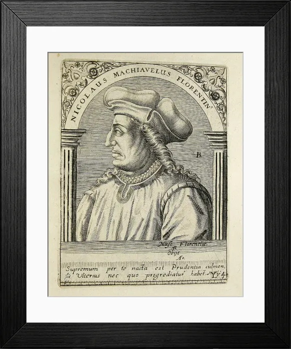 Framed Print : MACHIAVELLI, Niccol (1469-1527). Portrait of Machiavelli. Engraving. SPAIN. Madrid. National Library. AISA / Everett Collection**US SALES ONLY** Framed Print : MACHIAVELLI, Niccol (1469-1527). Portrait of Machiavelli. Engraving. SPAIN. Madrid. National Library. AISA / Everett Collection**US SALES ONLY**