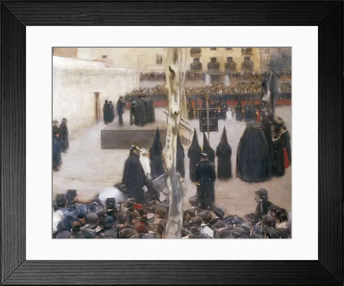 Framed Print : CASAS i CARBO, Ramn (1866-1932). Garrote vil. 1894. Left central detail. Modernism. Oil on canvas. SPAIN. Madrid. Reina Sofia Art Centre National Museum
