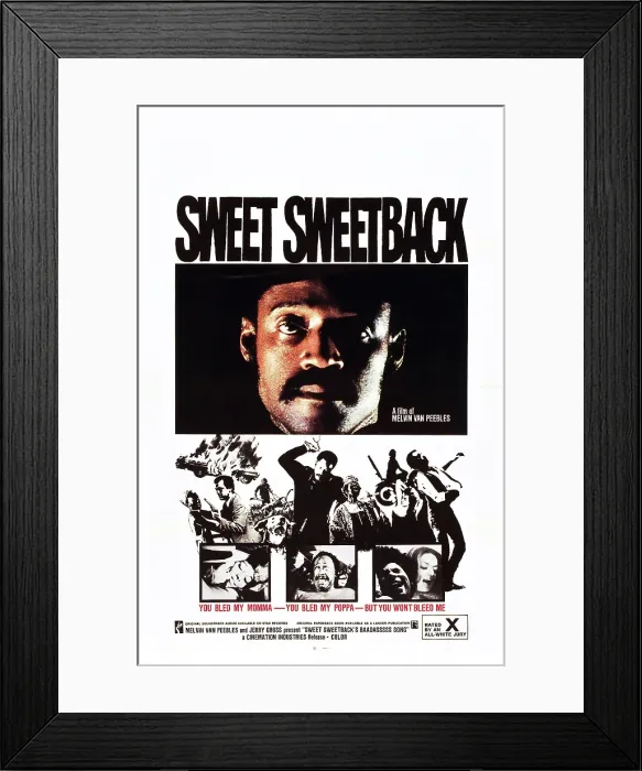 Framed Print : SWEET SWEETBACK, (aka SWEET SWEETBACK'S BADASS SONG), US poster, Melvin Van Peebles, 1971 Framed Print : SWEET SWEETBACK, (aka SWEET SWEETBACK'S BADASS SONG), US poster, Melvin Van Peebles, 1971