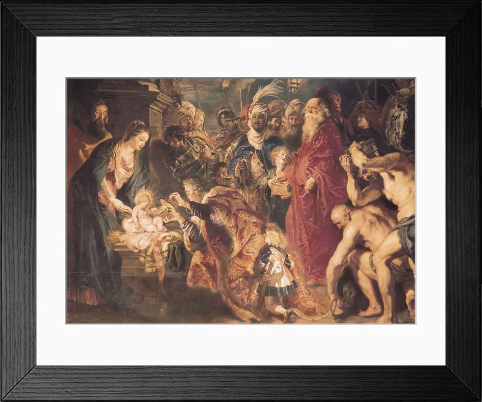 Framed Print : RUBENS, Peter Paul (1577-1640). The Adoration of the Magi. 1609. Detail. Work executed after a sketch of Hofstede de Groot. Flemish art. Oil on canvas. SPAIN. Madrid