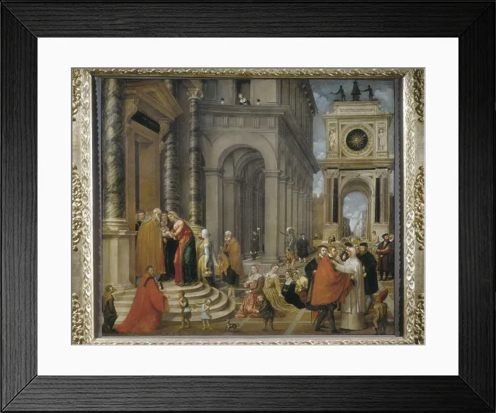 Framed Print : BADILE, Antonio (1518-1560). Presentation of Jesus in Temple. 1st half 16th c. Renaissance art. Cinquecento. Oil on canvas. ITALY. Turin. Galleria Sabauda (Sabauda Gallery)