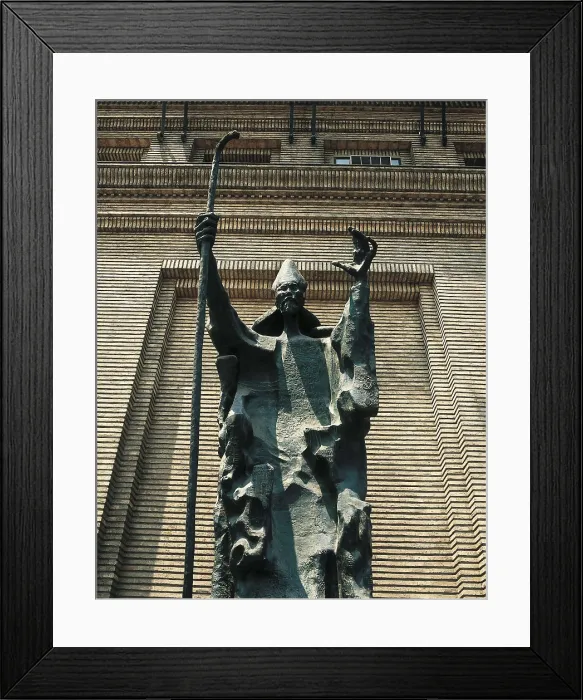Framed Print : SERRANO AGUILAR, Pablo (1908-1985). Saint Valerus. 1964. SPAIN. Zaragoza. Sculpture on bronze. AISA / Everett Collection - Image has fine art copyright