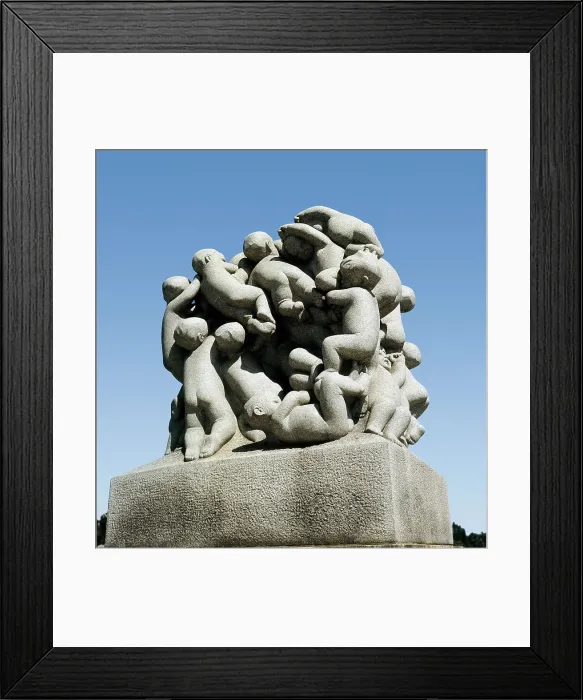 Framed Print : Vigeland, Gustav (1869-1943). Group of Children. 1925. NORWAY. Oslo. Vigeland Park. Sculpture on rock. AISA / Everett Collection - Image has fine art copyright