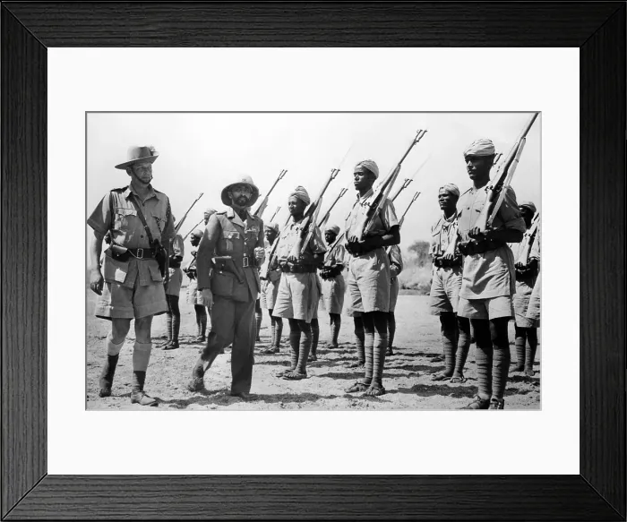 Framed Print : Deposed Ethiopian leader, Haile Selassie inspecting Ethiopians soldiers fighting with the British in Egypt. March 10, 1941. (CSU_ALPHA_1572) CSU Archives / Everett Collection