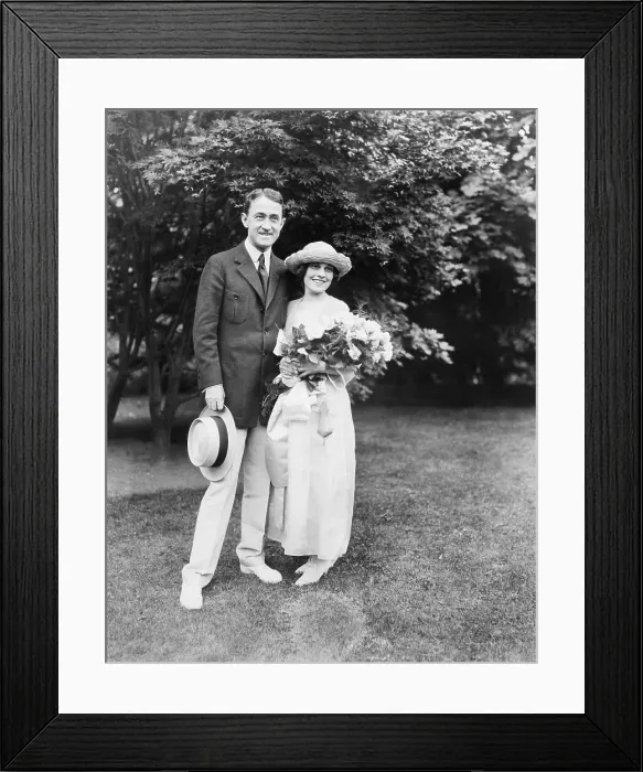 Framed Print : John Emerson and Anita Loos one minute after their wedding in Bayside Long Island in 1919. He was an actor and playwright 20 years older than Loos. (CSU_2015_8_609)