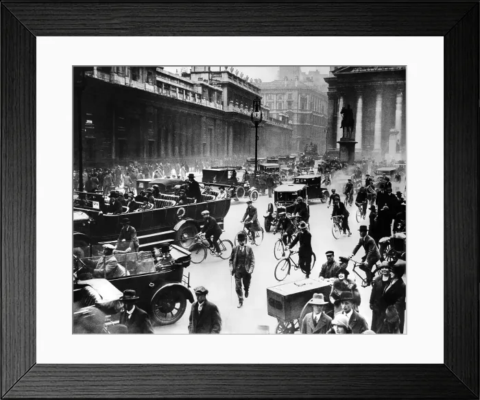Framed Print : English General Strike. Londoners, in front of the Bank of England, getting to work by car, bicycle, and foot. May 4-13, 1926. (CSU_ALPHA_1578) CSU Archives / Everett Collection Framed Print : English General Strike. Londoners, in front of the Bank of England, getting to work by car, bicycle, and foot. May 4-13, 1926. (CSU_ALPHA_1578) CSU Archives / Everett Collection