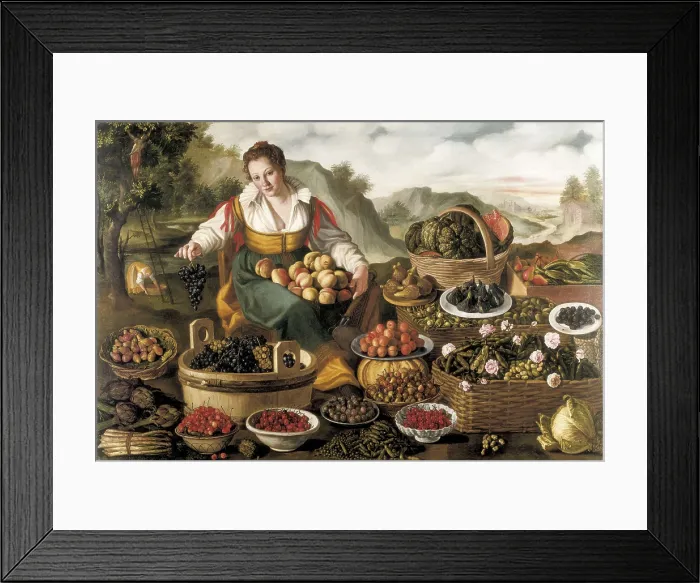 Framed Print : CAMPI, Vincenzo (1536-1591). The Fruit Seller. ca. 1580. Renaissance art. Cinquecento. Oil on canvas. ITALY. Milan. Pinacotheca of Brera. AISA / Everett Collection**US SALES ONLY**