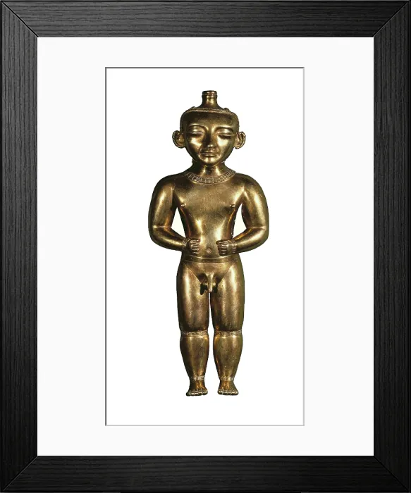 Framed Print : Human figure. 500-1500. Gold figure from the Treasure of the Quimbayas. Quimbaya art. Sculpture. SPAIN. Madrid. America's Museum. Proc: COLOMBIA Framed Print : Human figure. 500-1500. Gold figure from the Treasure of the Quimbayas. Quimbaya art. Sculpture. SPAIN. Madrid. America's Museum. Proc: COLOMBIA