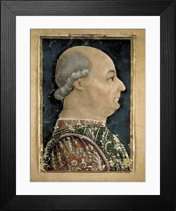 Framed Print : Sforza, Francesco (1401-1466). Lombardian school. Renaissance art. Quattrocento. Oil on wood. ITALY. Milan. Biblioteca Trivulziana (Trivulziana library)