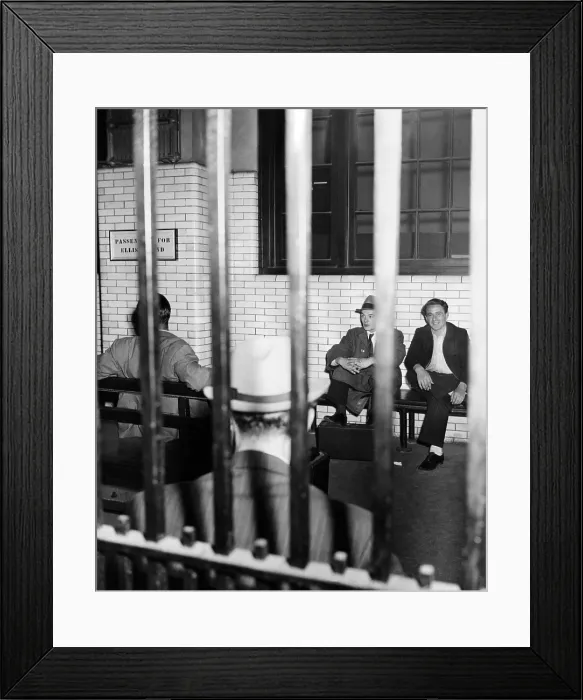 Framed Print : Four of approximately 100 German sailors who were civilian aliens under custody of the U.S. Immigration Service