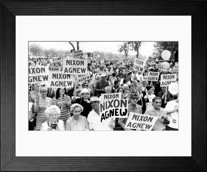 Framed Print : Cleveland supporters of the Nixon-Agnew ticket at a rally in Cleveland. Sept. 8, 1968. (CSU_ALPHA_351) CSU Archives / Everett Collection