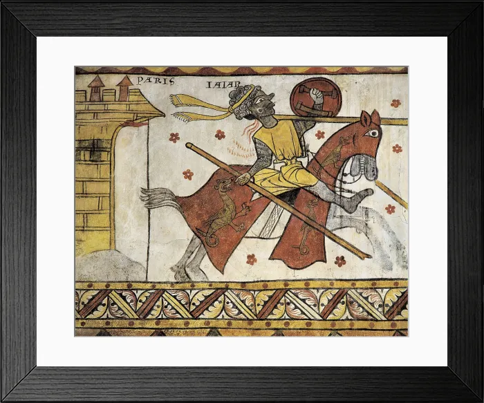 Framed Print : FRANCE. Pernes-les-Fontaines. Tour Ferrande. Sarracen Knight (13th c.). Romanesque art. Fresco. AISA / Everett Collection**US SALES ONLY**
