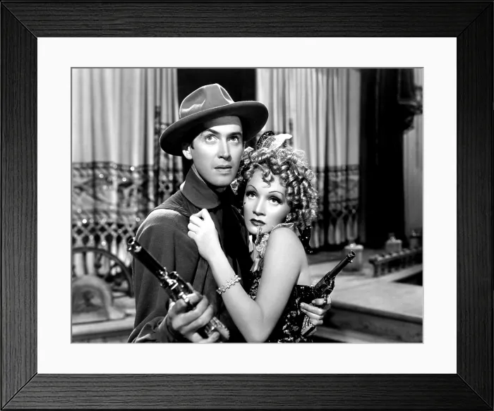 Framed Print : DESTRY RIDES AGAIN, James Stewart, Marlene Dietrich, 1939