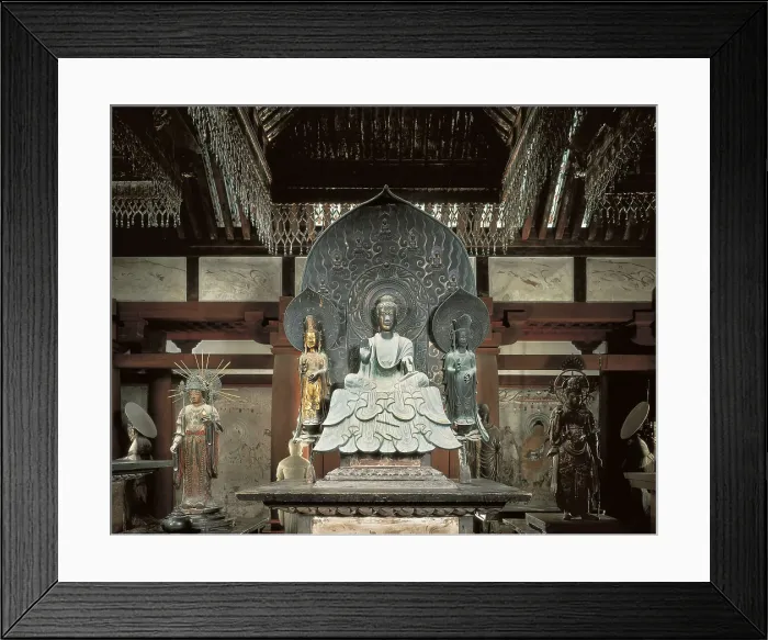 Framed Print : JAPAN. HONSHU. NARA. Irakuga. Horyuji Temple. Shakyamuni Buddha, located in the Golden Pavilion. Japanese art. Sculpture. AISA / Everett Collection**US SALES ONLY**