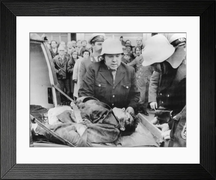 Framed Print : Rudi Red Dutschke's assailant is carried away on a stretcher after his capture. Berlin, West Germany, April 11, 1968