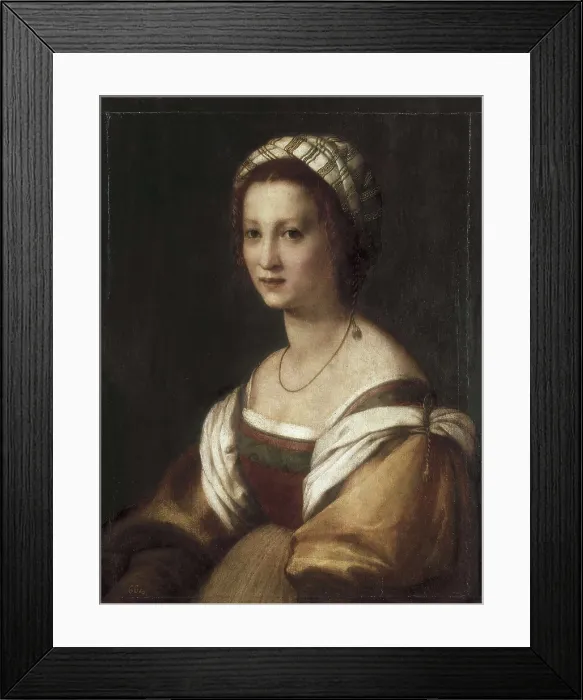 Framed Print : SARTO, Andrea del (1486-1531). Lucrecia di Baccio. ca. 1517. The artist's wife. Renaissance art. Cinquecento. Oil on canvas. SPAIN. Madrid. Prado Museum