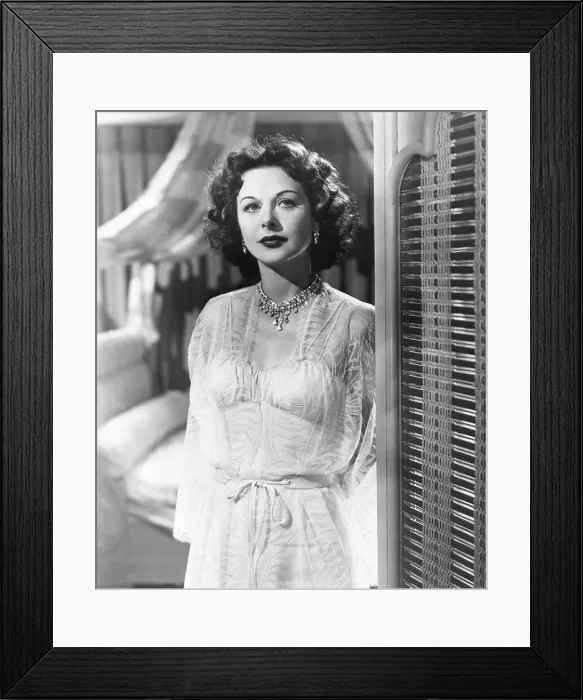 Framed Print : MY FAVORITE SPY, Hedy Lamarr, in a negligee by Edith Head, 1951 Framed Print : MY FAVORITE SPY, Hedy Lamarr, in a negligee by Edith Head, 1951