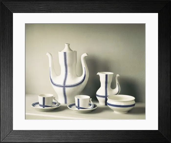 Framed Print : Pomba coffee set Dec. M-1 (1960). China  /  Porcelain. Proc: SPAIN. Sargadelos. AISA / Everett Collection**US SALES ONLY**