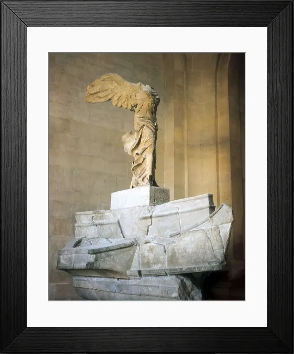 Framed Print : Wingel Victory of Samothrace or Nike of Samothrace. 220s - 189 BC. Statue of Nike, the goddess of Victory, normally respresented with open wings